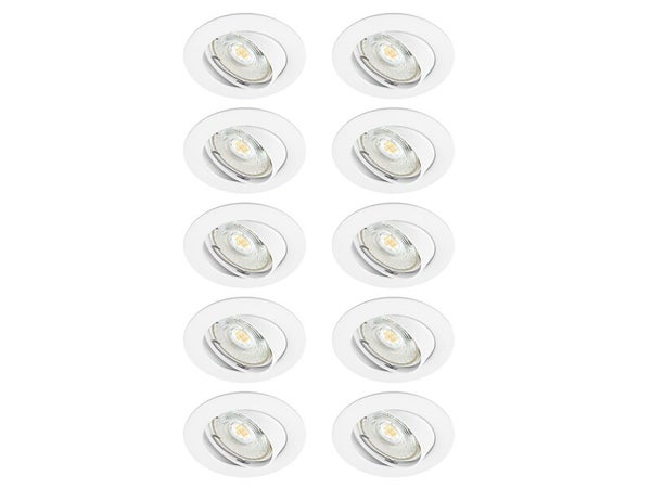 Spot encastre led clane gu10 2700k orient rond blanc lot de 10 inspire