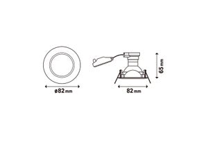 Kit 3 spots à encastrer orientable Clane gu10, blanc chaud INSPIRE rond acier