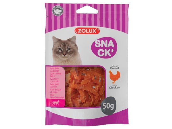 Friandise chat mini filets au poulet 50g