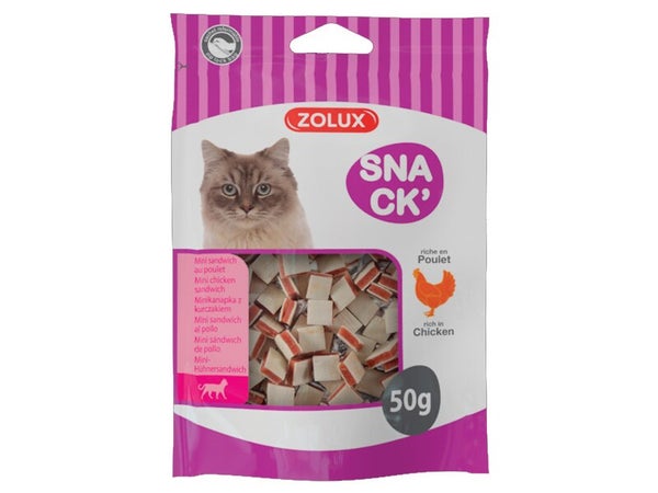 Friandise chat mini sandwich poulet 50g