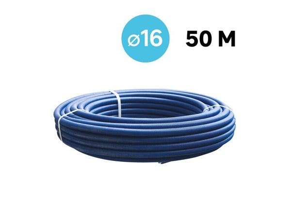 Tube multicouche gaine bleu 16, en couronne de 50 m, EQUATION