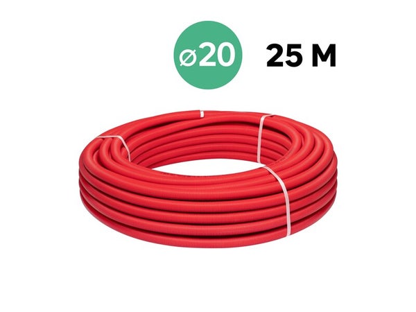 Tube multicouche gaine rouge 20, en couronne de 25 m, EQUATION