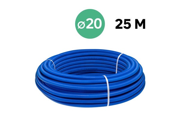 Tube multicouche gaine bleu 20, en couronne de 25 m, EQUATION