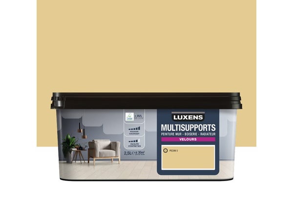 Peinture velours mur, boiserie et radiateur, LUXENS Pecan 5, beige, 2.5 litres