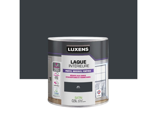 Peinture boiserie, grey ral satin, LUXENS, Laque, 0.5l