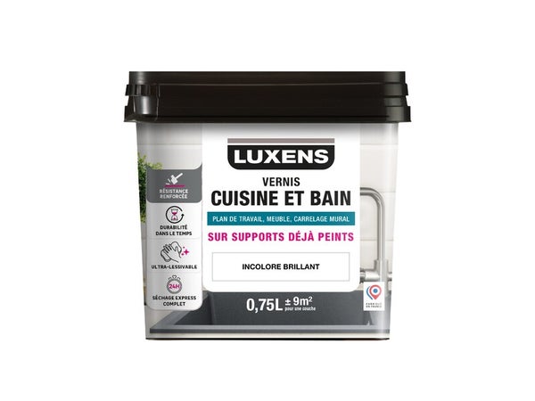 Vernis cuisine et bain LUXENS, incolore brillant, 0.75l