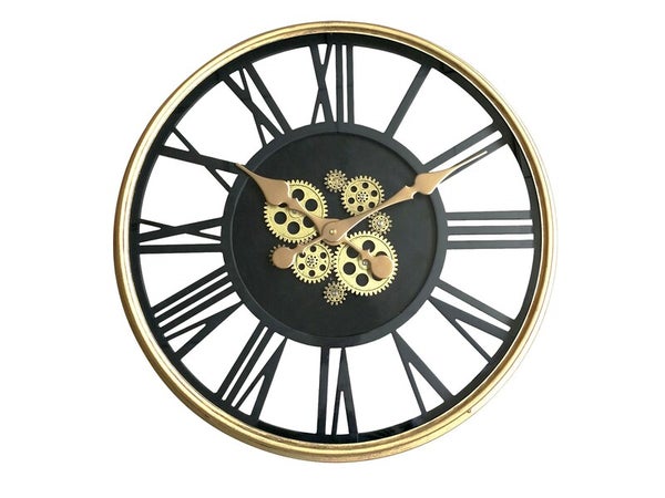 Horloge mécanisme sans fond EMDE doré Diam.54 cm