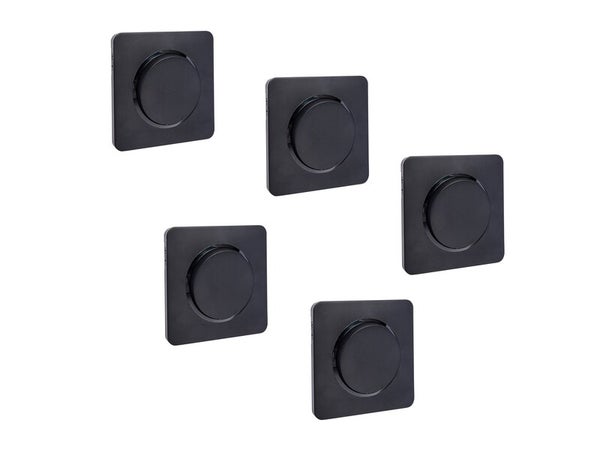 Lot de 5 interrupteurs va-et-vient avec plaque complet, LEXMAN Lumia, noir