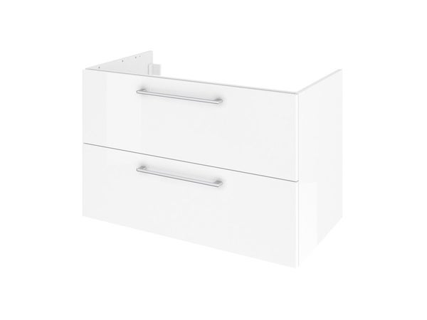 Meuble sous-vasque avec 2 tiroirs, l. 90 x H. 58 x P. 46 cm, blanc brillant, REMIX