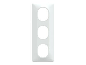 Plaque triple verticale Ovalis, SCHNEIDER ELECTRIC, blanc