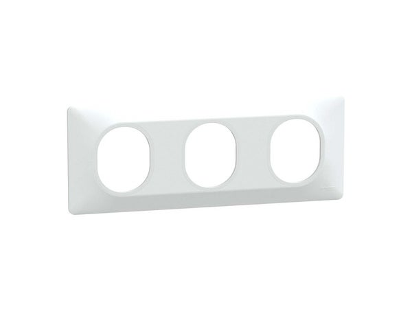 Plaque triple horizontale Ovalis, SCHNEIDER ELECTRIC, blanc