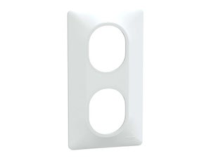 Plaque double verticale Ovalis, SCHNEIDER ELECTRIC, blanc