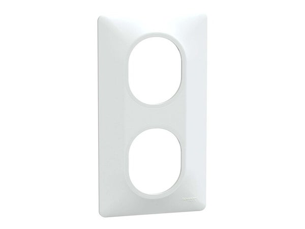 Plaque double verticale Ovalis, SCHNEIDER ELECTRIC, blanc