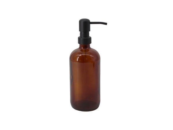Distributeur de savon en verre Ambre, marron