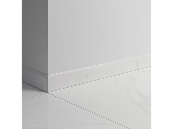 2 plinthes 7,5 x 60 cm épaisseur 9 mm marbre blanc brillant