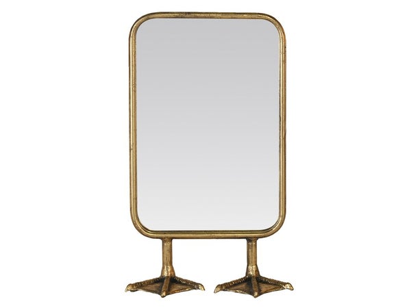 Miroir rectangulaire Pieds de canard doré, l.21.5 x H.36 cm EMDE