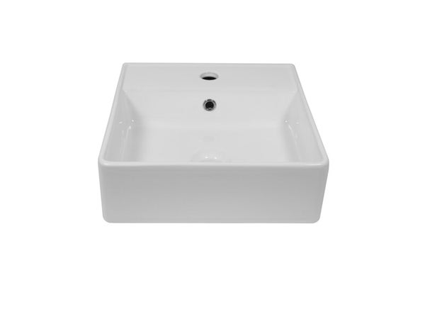 Vasque à poser céramique carré Square l.37 x P.42 cm blanc brillant