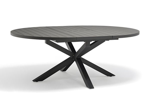 Table de jardin PELOSA 145/199X145 cm en aluminium gris anthracite