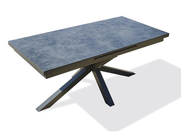 Table de jardin CAICOS 180/240X90 cm, aluminium et HPL, gris anthracite