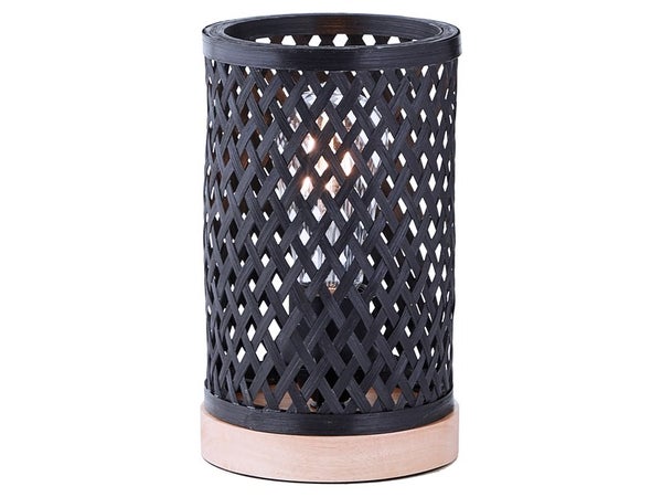 Lampe bambou, INSPIRE Ninon, H.23cm, noir