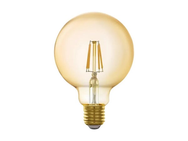 Ampoule connectée led ambré Globe 95mm E27 500Lm = 45W variation de blancs, EGLO