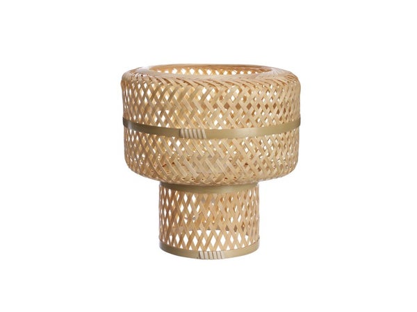 Lampe bambou naturel, INSPIRE Palanga, H.21 cm