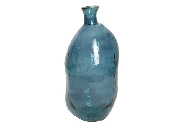 Vase verre , bleu foncé 25 cm H51cm