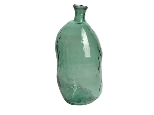 Vase verre , vert 25 cm H51cm