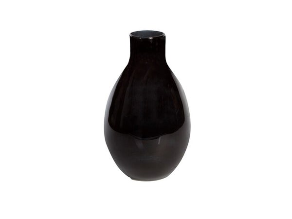 Vase verre noir, Noctis, 19 x 31 cm