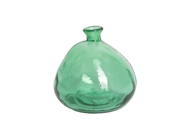 Vase verre vert, Organic, 18 x 18 cm