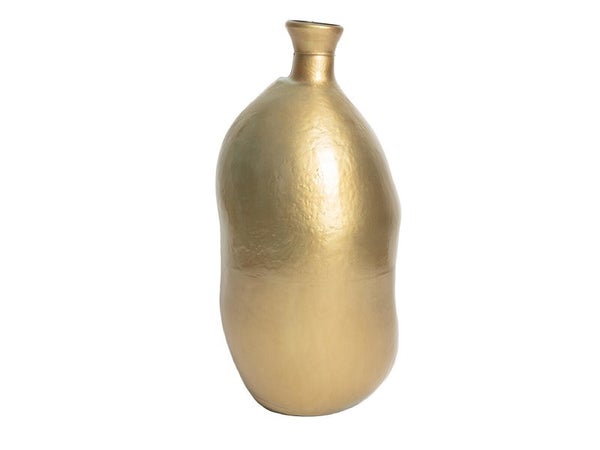 Vase verre , doré mat 25 cm H51cm