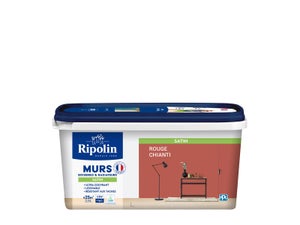 Peinture intérieur mur/boiserie/radiateur satiné, RIPOLIN, rouge chianti, 2.5 litres