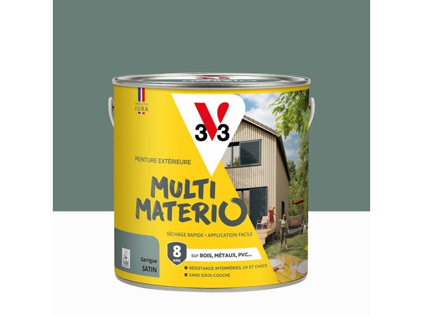 Peinture extérieure bois, fer, plastique V33 garrigue satiné 2L