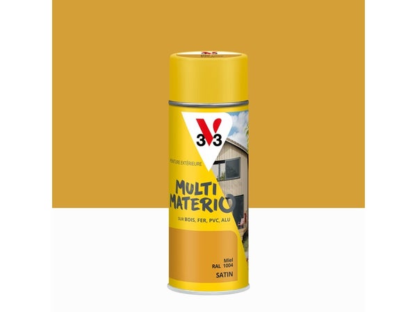 Bombe de peinture multimatério V33 miel satiné 400ml