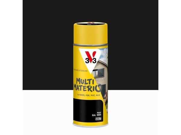 Bombe de peinture Multimaterio V33 noir mat 400 ml