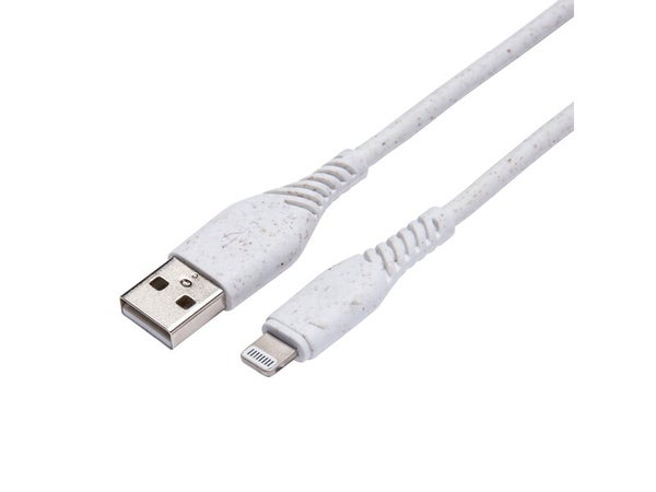 Câble éco-conçu USB A/ lightning, 2m, blanc, LEXMAN
