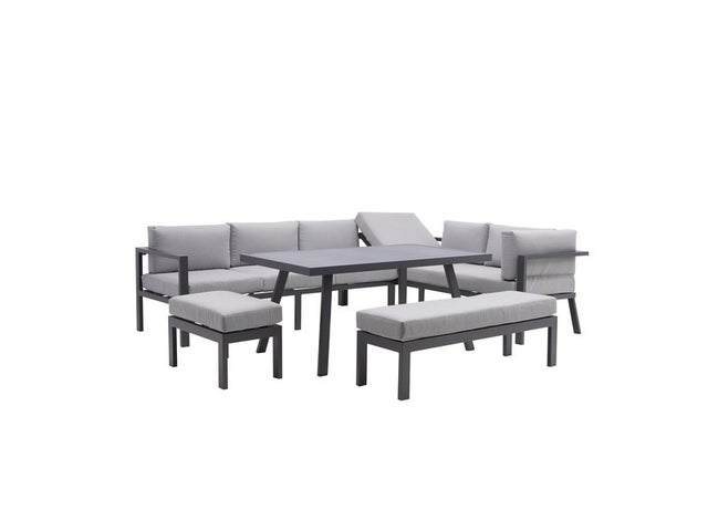Salon D'angle En Aluminium Anthracite 10 Personnes Naxos Ii Naterial