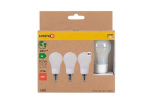 Lot de 3 ampoules led à filament  E14, 806Lm = 3.8W, LEXMAN