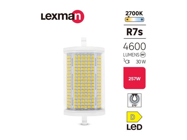 Ampoule dispositif led monté en surface (smd)  R7S, 4600Lm = 30W, LEXMAN