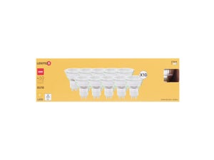 Lot de 10 ampoules led réflecteur GU10, 450lm = 50W, blanc chaud, LEXMAN