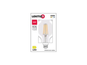 Ampoule led à filament  E27, 806Lm = 5.9W, LEXMAN