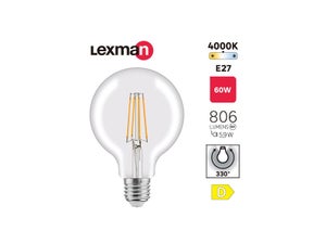 Ampoule led à filament  E27, 806Lm = 5.9W, LEXMAN