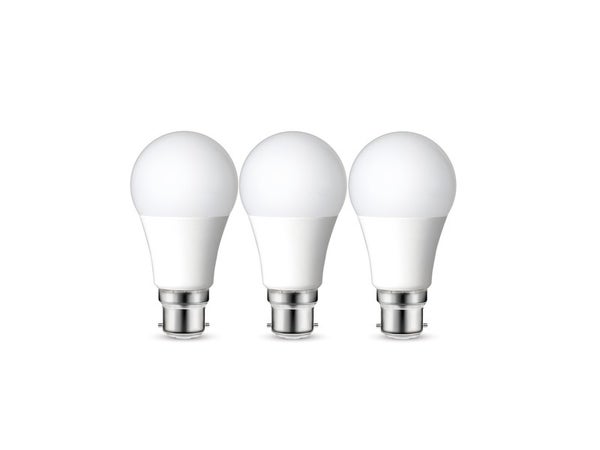 Lot de 3 ampoules led, plastique, B22, 1521lm = 100W, blanc chaud, LEXMAN