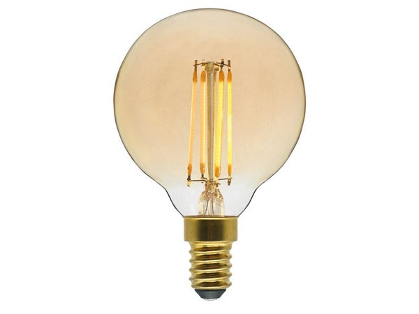 Ampoule led décorative, globe 60mm, E14, 470lm = 40W, blanc très chaud, LEXMAN