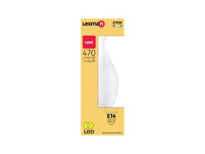 Ampoule led flamme coup de vent e14 3,4w=40w 470lm depoli 2700k LEXMAN