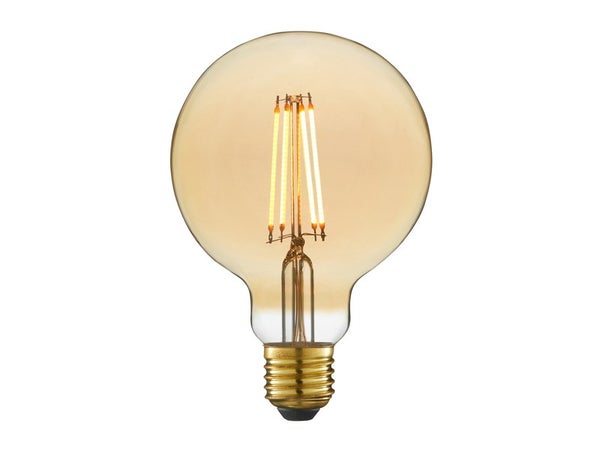 Ampoule led décorative, globe 95mm, E27, 470lm = 40W, blanc très chaud, LEXMAN