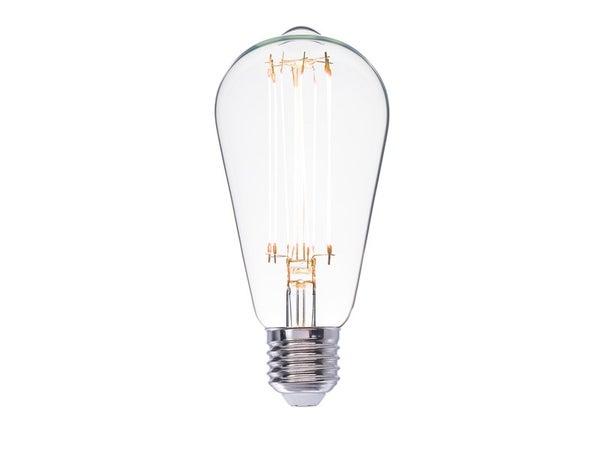 Ampoule led déco, filament carbone, Edison, E27, 500lm, blanc chaud, LEXMAN