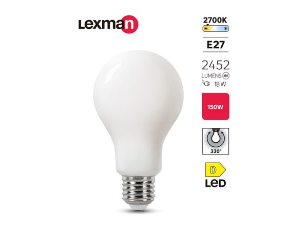 Ampoule led, E27, 2452lm = 150W, blanc chaud, LEXMAN