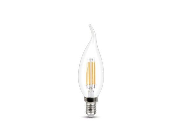 Ampoule led filament, flamme coup de vent, E14, 470lm = 40W, blanc chaud, LEXMAN