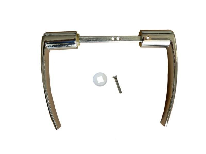 Lot De 2 Poignées De Porte Chromées Brillantes - Carré 7, Métal, Occasion Fonctionnel